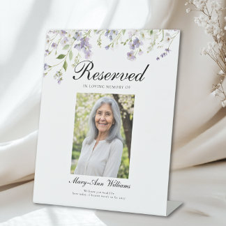 Reserved Seat - Photo Memorial Wedding Pedestal Sign