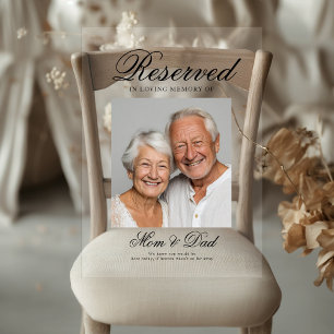 Reserved Seat - Photo Memorial Wedding Photo Acrylic Sign