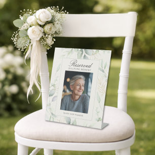 Reserved Seat Photo Wedding Memorial Eucalyptus Pedestal Sign
