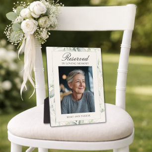 Reserved Seat Photo Wedding Memorial Eucalyptus Plaque