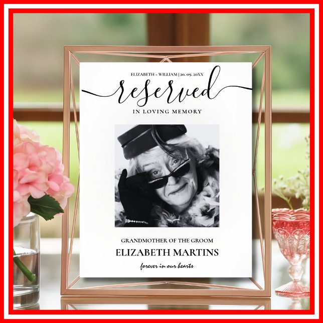 Reserved Seat Wedding Chair Sign Deceased Photo  (Creator Uploaded)