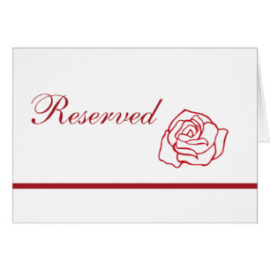 Reserved Seating Place Card