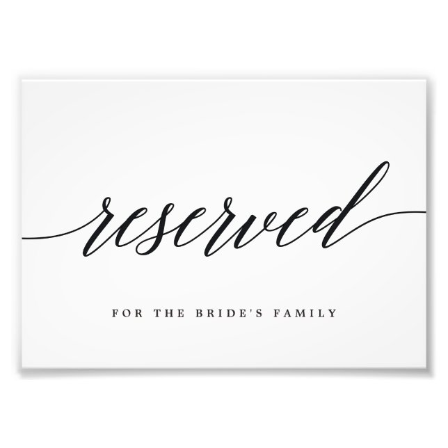 Reserved Sign Choose Your Size Modern Script (Front)