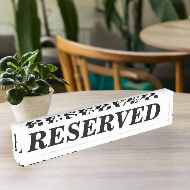 Reserved Sign for Restaurant Table Nameplate (Creator Uploaded)