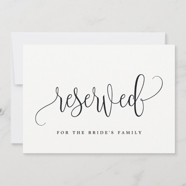 Reserved Sign - Lovely Calligraphy Invitation (Front)