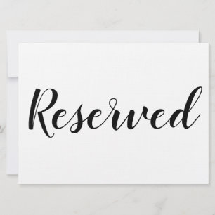 Reserved Sign - Reserved
