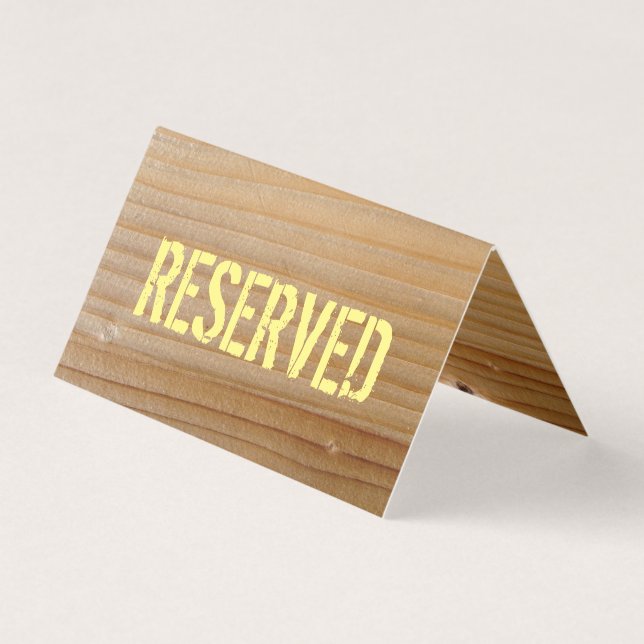 Reserved Table Card - Unfinished Wood (Front)