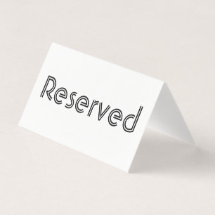 Reserved Table Sign Business Card