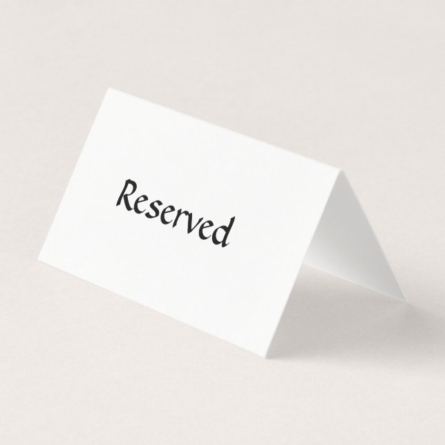 Reserved Table Sign Business Card (Front)