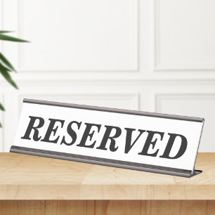 Reserved Table Sign Plate
