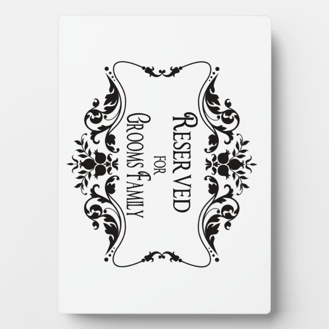 Reserved Table Signs Plaque (Front)