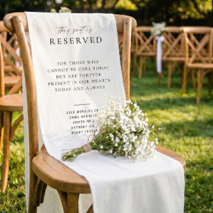 Reserved Wedding Memorial Seat Sign Short Table Runner