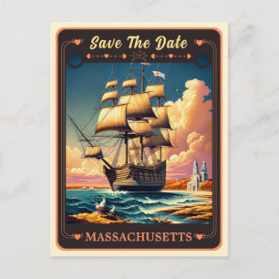Réservez la date Carte postale d'invitation du M