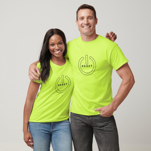 Reset Button T-Shirt - Custom Text (Unisex)