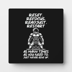 Reset Refocus Readjust - Gym, Hustle, Success Plaque