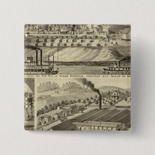 Residence and saw mill of Susan Harpold 2 Inch Square Button
