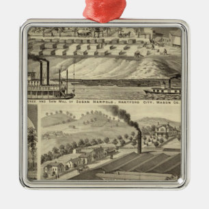 Residence and saw mill of Susan Harpold Metal Ornament