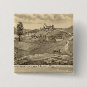 Residence and stock farm 2 inch square button
