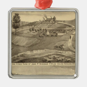 Residence and stock farm metal ornament