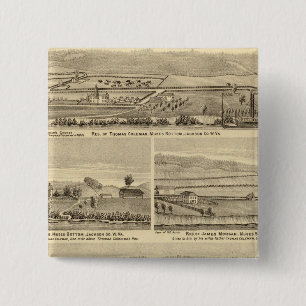 Residence and store of William M Roberts 2 Inch Square Button