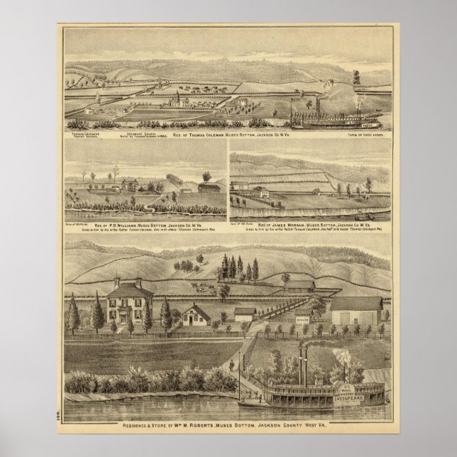 Residence and store of William M Roberts Poster (Front)