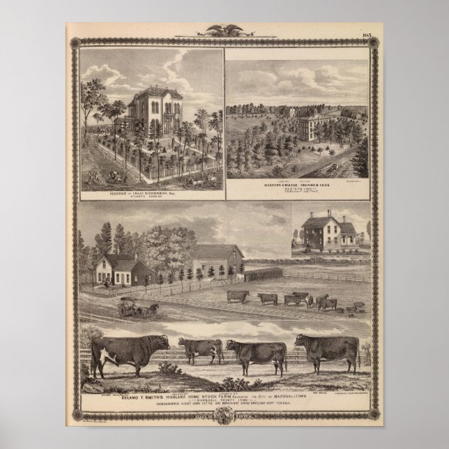 Residence and Western College in Marshalltown Poster (Front)