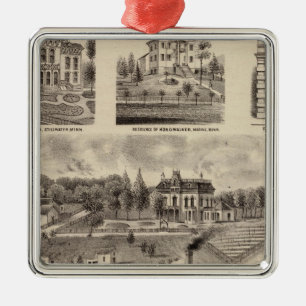 Residence, Lumberyard and Mills, Minnesota Metal Ornament