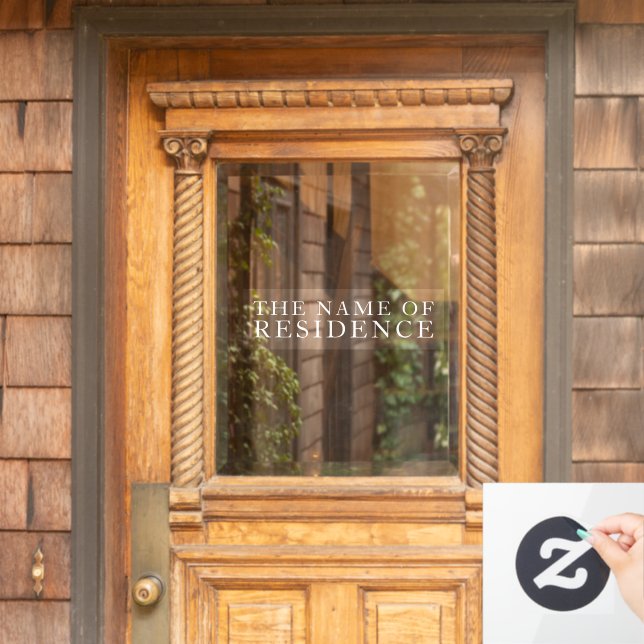 Residence name window cling (Home Door)