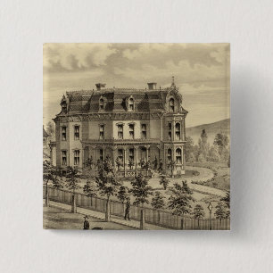 Residence of AM Brown 2 Inch Square Button