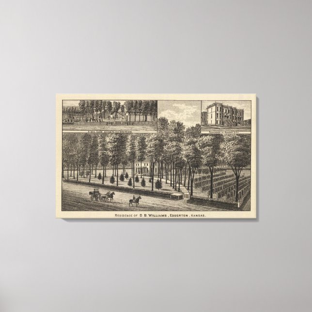 Residence of DB Williams, Edgerton, Kansas Canvas Print (Front)