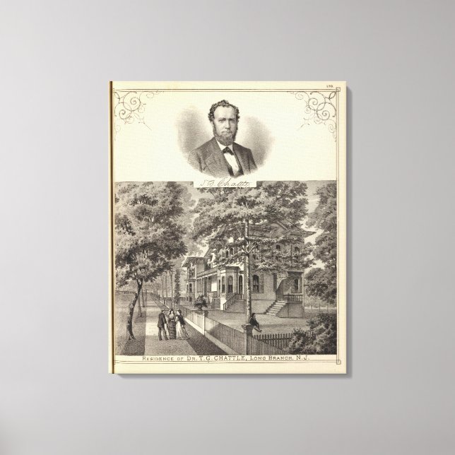 Residence of Dr TG Chattle, Long Branch Canvas Print (Front)