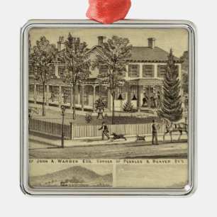 Residence of John A Warden Sewickley Metal Ornament