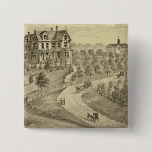 Residence of John Biggert, Idlewood Station 2 Inch Square Button