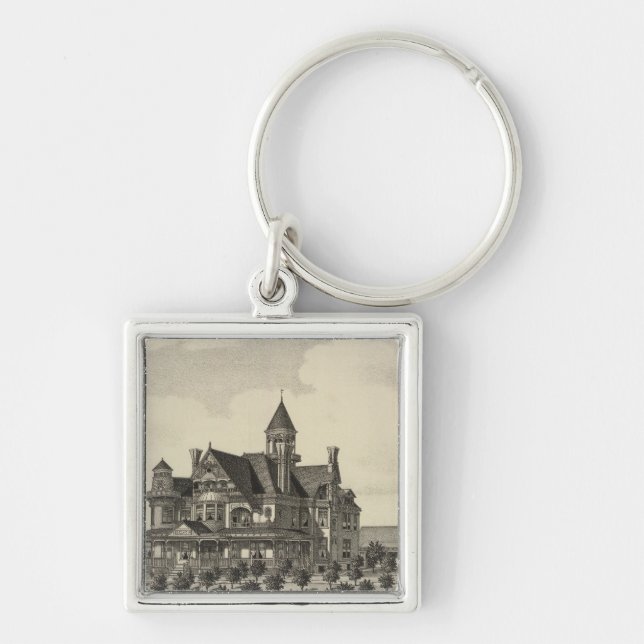 Residence of John D Knox, Topeka, Kansas Keychain (Front)