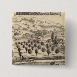 Residence of Joseph Alexander, Mendocino 2 Inch Square Button