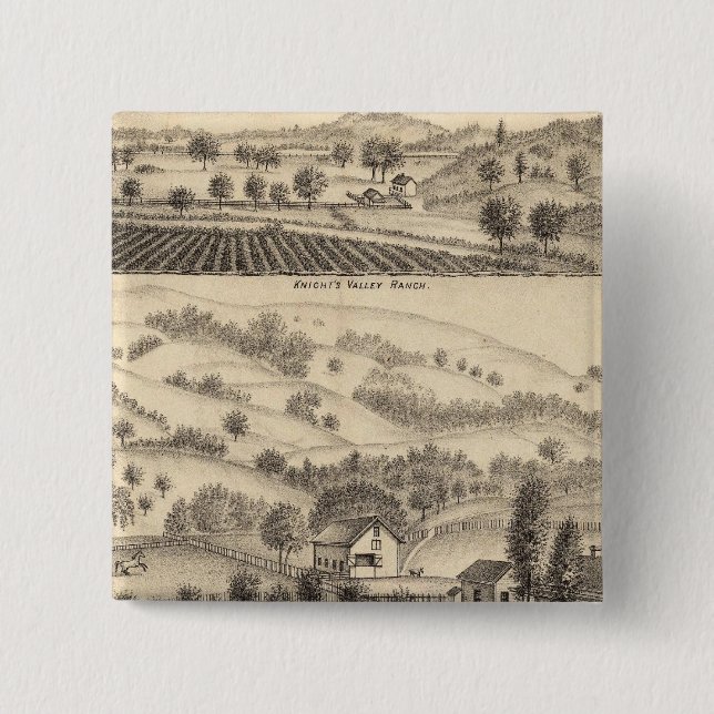 Residence of Joseph Alexander, Mendocino 2 Inch Square Button (Front)