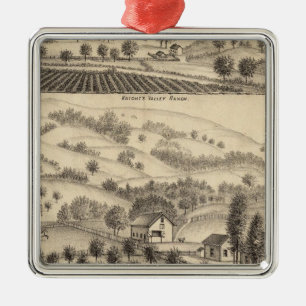 Residence of Joseph Alexander, Mendocino Metal Ornament