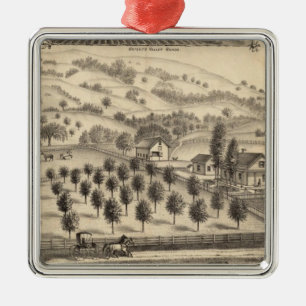 Residence of Joseph Alexander, Mendocino Metal Ornament