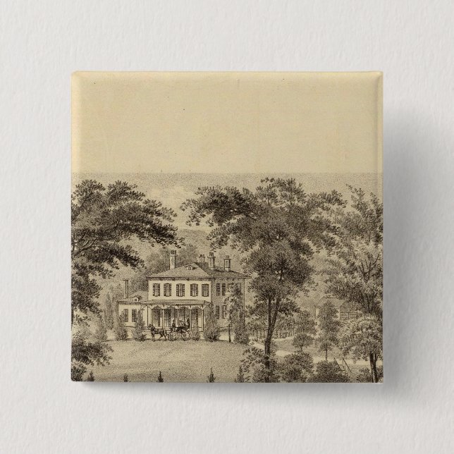 Residence of Marshall McDonald 2 Inch Square Button (Front)