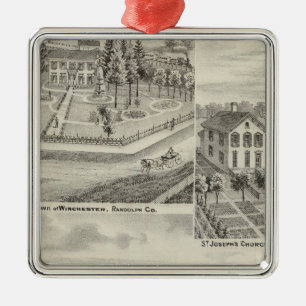 Residence of Milton Thornburgh Fayette Co Metal Ornament