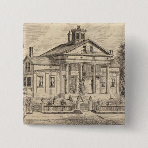 Residence of Mrs EE Marsh, Brandon in Vermont 2 Inch Square Button