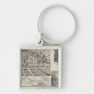 Residence of the late Dr Seth Hobbs Washington Co Keychain