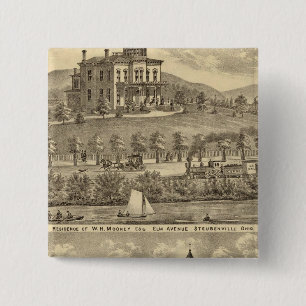 Residence of WH Mooney 2 Inch Square Button