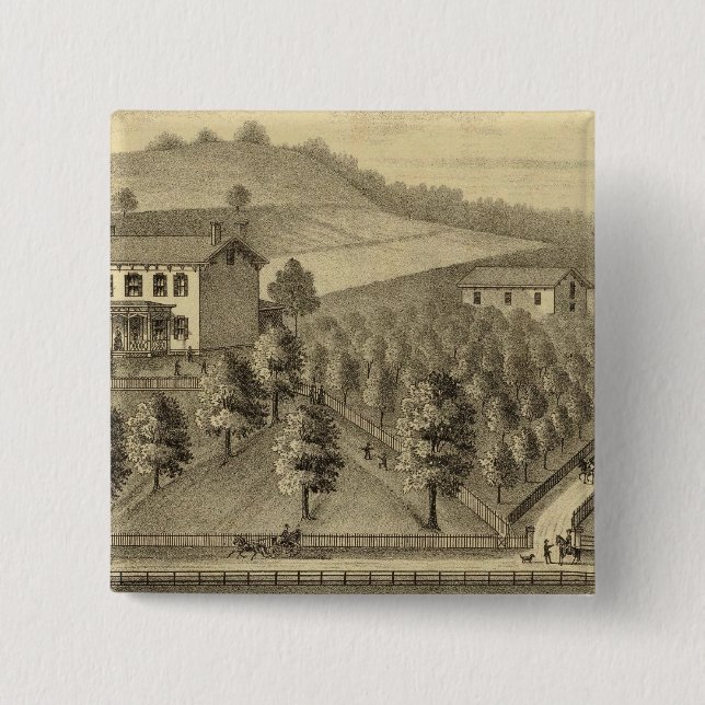 Residence of William Schrader 2 Inch Square Button (Front)