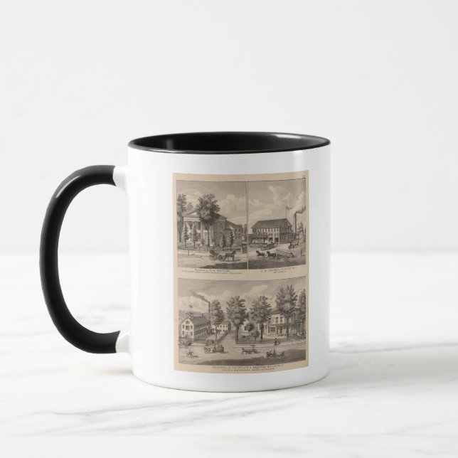 Residences and factory in Bennington Mug (Left)