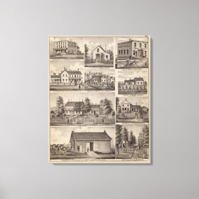 Residences and Farm Buildings, Owatonna, Minnesota Canvas Print (Front)