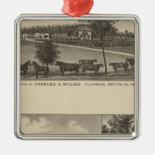 Residences and Farms, Edgerton, Kansas Metal Ornament