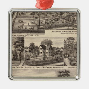Residences and farms in Edgar, Hardin, Massac Metal Ornament