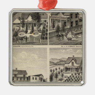 Residences, Brewery, ranch Metal Ornament