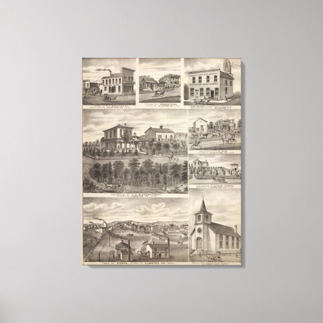 Residences, businesses, and Town of Eyota Canvas Print (Front)